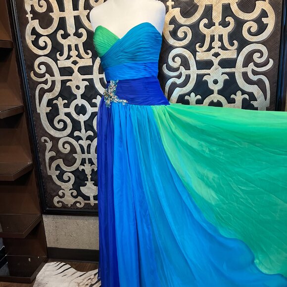 Light in the box color block jewel halter grown - Picture 4 of 9